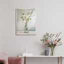 daktenn Floral Canvas Wall Art Bathroom Wall Art Pictures Wall Decor Home Decor Wall Decor for Bedroom Livingroom (Silver Framed, 18" x 24")