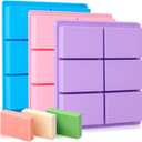 SJ Silicone Soap Molds 3 Packs, Rectangle Soap Molds for Soap Making, 6 Cavity Mold for Homemade Craft Soap Mold, Jelly, Chocolate & Ice Cube Trays(Blue, Purple & Pink)