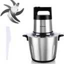Vayepro 24 Cup Large Capacity Electric mixers, Electric Food Blenders with Stainless Steel Bowl, 2 Speed, 4 Bi-Level Bladesand Spatula, 6L 800W Food Processors for Meat, Onion, Vegetables, Fruits