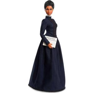 Barbie Inspiring Women Doll, Ida B. Wells Collectible with Blue Dress & Newspaper Accessory
