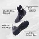 XUKER Neoprene Diving Wetsuit Boots 3mm 5mm for Men Women | Anti-Slip Rubber Sole Glued Blind Stitched Scuba Booties for Water Sports, Men 10 | Women 11 