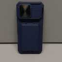 SSLOTSCASE for iPhone 17 Pro Max Case with 2X Privacy Screen Protector, Card Holder & Kickstand & Slide Camera Cover & Camera Stand, Multi-Functional Wallet Phone Cover for iPhone 17 Pro Max, Blue