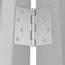 goldenwarm 3 Pack Nickel Door Hinges 4inch x 4 inch Door Hinges Brushed Nickel Door Hardware Satin Nickel Iron Door Hinge with Square Corners