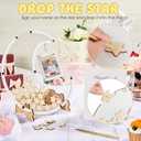 Yookeer 65 Pcs Baby Shower Guest Book Alternatives Set Baby Shower Decorations with Moon Photo Frame 60 Wood Stars Slices Guest Book for Babys Showers Wedding Birthday Parties(Large,Clear)