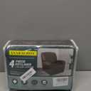 Leather Look Recliner Chair Covers, 4-Pieces Stretch Recliner Cover, Soft Reclining Chair Slipcover, Washable Furniture Protector for Lazy Boy Recliner (1 Seater, Brown)