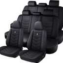Car Seat Cover 8 Seats for Chevrolet Traverse 2009-2025, Durable Wear Resistant Waterproof Vehicle Cushion Covers, Breathable No Odor Premium Leather Vehicle Seat Cover.(Standard, Black)