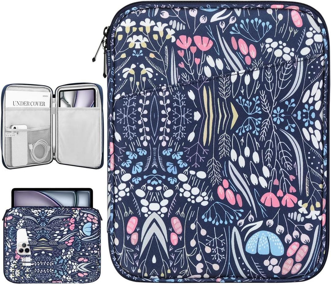 13 Inch Tablet Sleeve Bag Carrying Case for iPad Pro 13" M4 2024, iPad Air 13", iPad Pro 12.9", Samsung Galaxy Tab S10+ Plus/S9 FE+/S9+ Plus 12.4", Remarkable Paper Pro 11.8", Night Blue
