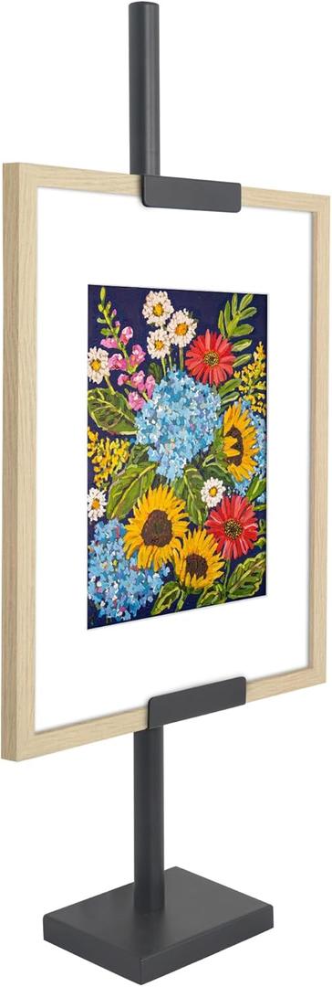 Americanflat Adjustable Tabletop Easel Stand for Picture Frames up to 28" - Ideal Picture Frame Stand to Display Art, Signs, or Photos - Use Easel Stands for Home or Events - Black