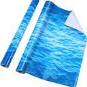 Tenceur Ocean Bulletin Board Paper 24 Inch x 100ft Sea Fade Resistant Wrapping Blue Paper Roll for Birthday Party Background Classroom Decor