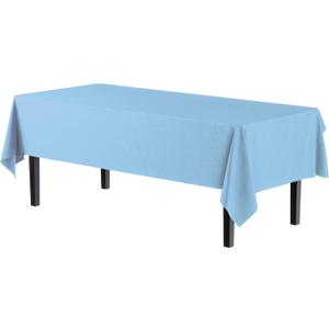 Exquisite 2 Pack Premium Plastic Tablecloth Rectangle Table Cover - Light Blue