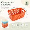 6 Pack Plastic Classroom Storage Baskets, Organizer Bins with Handle