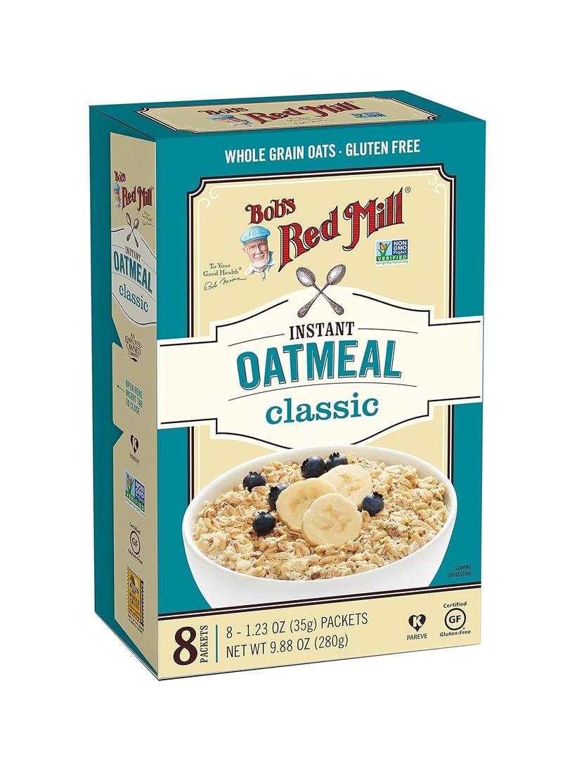 Bob's Red Mill Classic Oatmeal Packets, 8 packets (Pack of 1) - Non GMO, Gluten Free, Whole Grain, Vegan, Kosher