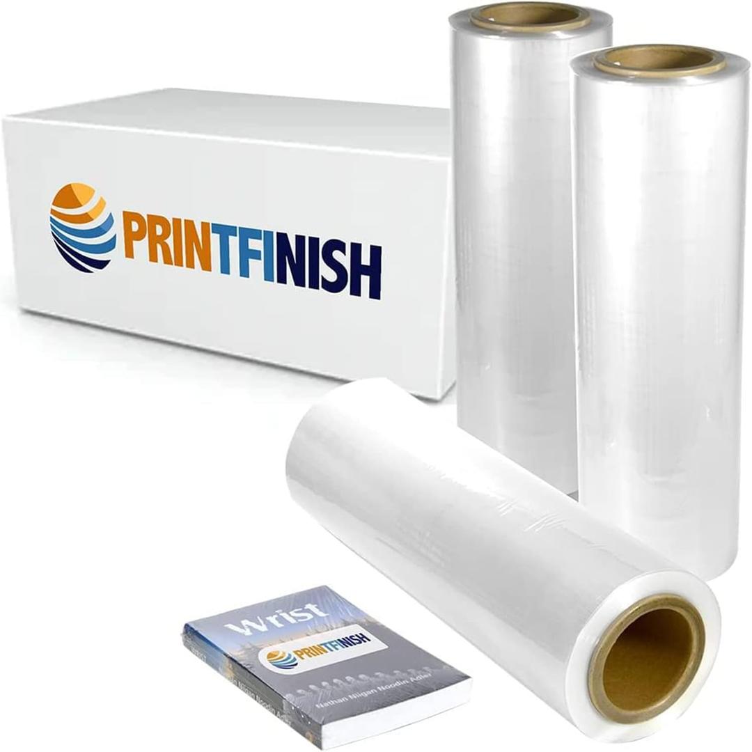PrintFinish Shrink Wrap Film 12" x 525' Heat Wrap POF Centerfold - Polyolefin 75 Gauge High Quality Heavy Duty