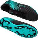 RUNIC Soccer Cleats for Men and Boys Firm Ground Cleats with Multi-Shaped Studs - Textured Forefoot- Soft Lining -Flexible Upper - Reinforced Stitching - Black/Gold - 6 (Green)