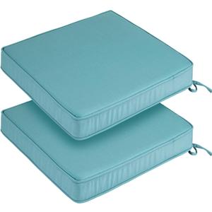 Outdoor Chair Cushions 18x18 Inch,Set of 2,Water Resistant Chair Pads with Ties,Square Seat Cushion 18"x18"x2.5",Patio Chair Cushion for Garden,Backyard Furniture(Teal)