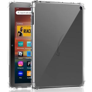 Clear Case for Amazon Fire HD 8 & 8 Plus Tablet 8" (2022/2024 Release), Soft Flexible TPU Back Cover Shell for 8 Plus Tablet Transparent