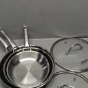 Tri-Ply Stainless Steel Frying Pans Set with Lid,PFOA&PTFE Free Skillets,Chef's Pan Set(8+10+12inch) Frying Pans for cooking,Induction Cookware Sets,Dishwasher and Oven Safe Kitchen set