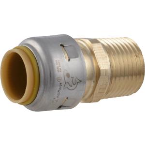 SharkBite Max 1/2 Inch MNPT Adapter, Push to Connect Brass Plumbing Fitting, PEX Pipe, Copper, CPVC, PE-RT, HDPE, UR120A