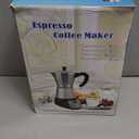 Coffee Pot 6 Cup Electric Espresso Coffee Maker Italian Moka Maker 300ml Portable Aluminum Espresso Machine Cafetera Moka Pot with Detachable Base, Gift for Home Travel (Silver)