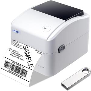 vretti Thermal Printer, 4x6 Shipping Label Printer for Shipping Packages and Small Business, 152mm/s Desktop Barcode Machine for Amazon Ebay Etsy Shopify on Windows& Mac 