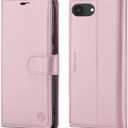 Wallet Case for iPhone 16e, RFID Blocking Credit Card Holder, PU Leather Folio Flip Kickstand Protective Shockproof Cover for Apple 16e (Pink)