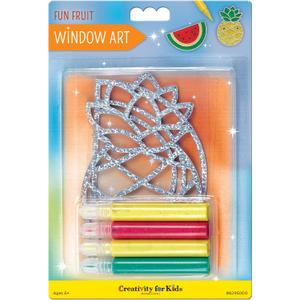 Creativity for Kids Window Art Fun Fruits - Paint and Decorate 2 Suncatchers, Create Your Own Window Art for Kids 2 Pack