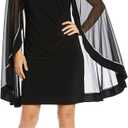 R&M Richards Women's Crystal Glow Evening Dress (Black, XXL)
