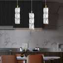 ykolupty Pendant Lights Kitchen Island Single Head Gold Crystal Island Lights Dining Foyer Entrance Modern Chandeliers LED Dimmable 2700-6000K
