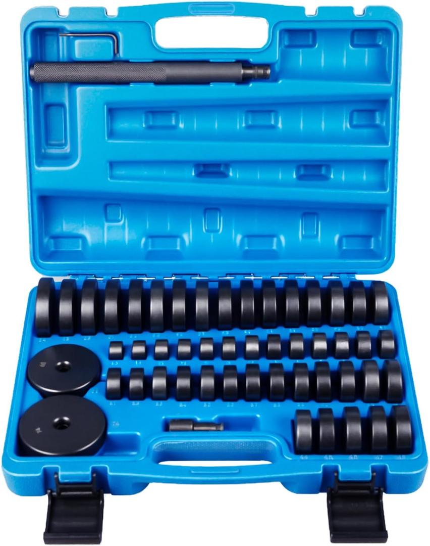 52 in 1 Custom Bushing Driver Set, Transmission Bushing Driver Removal Set Wheel Axle Bearing Race and Seal Installer Tool Kit (Blue)
