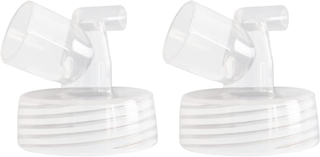 Wide Mouth Base Connector 2pc - Compatible with Motif & Spectra S1 S2 Pumps & Bottles; Compatible with Medela, Maymom, Pumpin Pals, Lacteck & Idaho Jones Flanges - Replacement Pump Parts Adapter