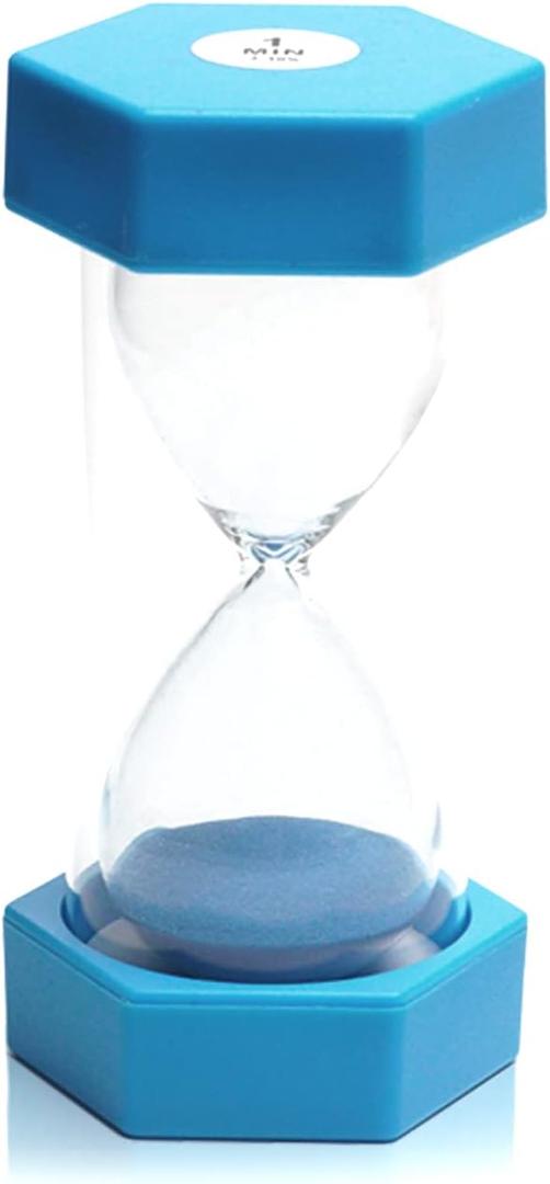 1 Minute Sand Timer, Hourglass Timer, Sand Clock for Kids, Colorful Sand Watch, Sandglass Timer, Visual Timer for Home Office Kitchen Decor (Blue)