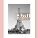 upsimples 8.5 By 11 Picture Frame, Display Pictures 6x8 with Mat or 8.5 x 11 Without, Wall Hanging Photo Frames, Pink, 1 Pack