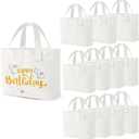 12 Pack Small Canvas Tote Bags, Mini Tote Bags Bulk for Women, DIY Blank Reusable Cute Sublimation Tote Bag with Handles & D Ring for Lunch, Grocery, Party Favors, Wedding Gifts & Crafts