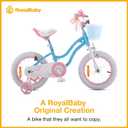 Royalbaby Stargirl Children's Bicycle Outdoor Adventure Ride-On Bike with Training Wheels, Adjustable Seat, and Basket, 14 Inch, Blue