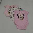 Disney Minnie Mouse Winnie the Pooh Lilo & Stitch Nightmare Before Christmas Girls 3 Pack Bodysuit for Newborn and Infants (3-6 Months, Pink)