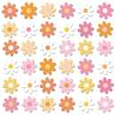 280pcs Spring Daisy Temporary Tattoos Stickers Hippie Theme Tattoo Stickers Waterproof Boho Groovy Face Body Sticker for Adults and Kids Cute Cartoon Printing Groovy Theme Spring Floral Party Supplies