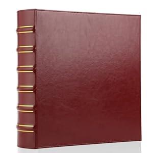 LETVPVOW Vintage Hardback 3 Ring Binder 2 Inch, Professional Leather Binder 3 Ring, Three Ring Binders Fits 8.5" x 11", D Ring Binders for Photo Album, Home, School and Office Supplies- Dark Red