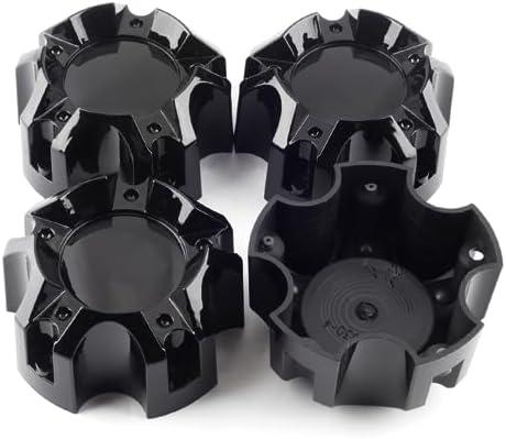 GTownWorks 4.41in Wheel Center Caps for Ballistic Center Hubcaps, 4 Pack Black Center Cover Replacement, 5 lugs