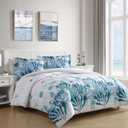 Caribbean Joe King 3-Piece Comforter Set, Tropical Coastal Beach Design Bedding, We Belong at Sea