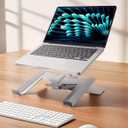 Vaydeer Laptop Stand for Desk, Metal Dual-Mode Design for Desk & Vertical Use, Adjustable Laptop Holder Space Saving Supports MacBook, Chromebook, Surface, Dell (Silver)