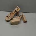 Marc Fisher Women's Deren Heeled Sandal, Light Natural, 6.5