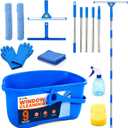 ALOTIKI 9Pcs Window Cleaning Kit with 3 Gal Cleaning Bucket & 81" Squeegee