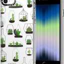 MOSNOVO Case for iPhone SE, iPhone 8 & iPhone 7, [Buffertech 6.6ft Military-Grade Drop Protection] [Anti Peel Off Tech] Clear TPU Bumper Phone Case Cover Design - Botany