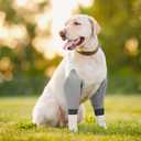 Oudain 2 Pairs Dog Elbow Protector Dog Recovery Sleeve with Elastic Band Soft Padded Adjustable Front Leg Braces for Small Medium Large Doggy, 2 Colors(Large)