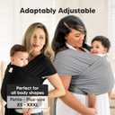 KeaBabies Baby Wrap Carrier - All in 1 Original Baby Carrier Newborn to Toddler Sling, Easy to Wear, Hands Free Bonding, Lightweight, Breathable Infant Wraps (Stone Gray)