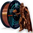 PLA Filament, Silk PLA, 3D Printer Filament, PLA Filament 1.75mm Dimensional Accuracy +/- 0.02mm, 1KG Spool (2.2 lbs), Fit Most FDM Printer (Silk Copper)