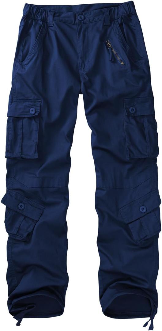 Women's Cargo Pants Quick Dry Casual Military Army Camo Combat Work Casual Pants with Pockets (4, Navy Blue)