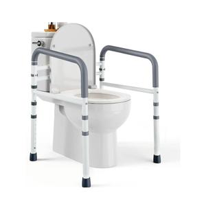 PELEGON Toilet Safety Rails (350 lb) - Adjustable Toilet Safety Frame & Rails, Toilet Safety Rail for Elderly Adults, Toilet Handles for Seniors, Toilet Bars for Elderly, Disabled & Handicap - White