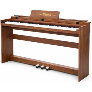 Digital Piano 88 Key Full-Size Weighted Keyboard, Wooden Classic Upright Electric Piano with Headphone Jack, Piano Stand, 3 Pedal, Suitable for Beginner, Professional