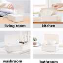 DEF Wipes Dispenser, Polypropylene Baby Wipes Case Sealed Keeps Wet Tissue Fresh Flushable Case Holders Easy Open and Close Non-Slip for Desk Office Dorm Kitchen Washroom Vanity (White)